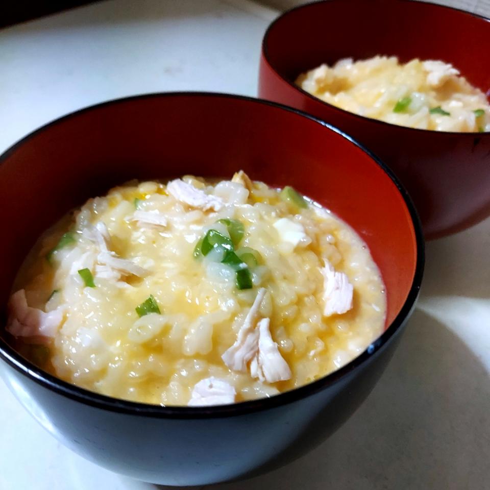 簡単お昼　鶏雑炊